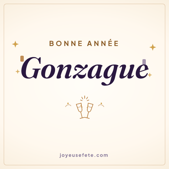 Image carrée « Bonne année Gonzague » pour WhatsApp