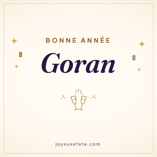 Image carrée « Bonne année Goran » pour WhatsApp