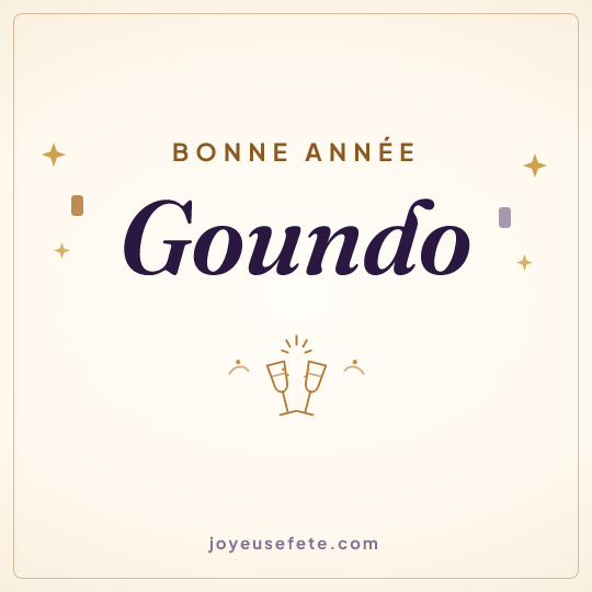 Image carrée « Bonne année Goundo » pour WhatsApp