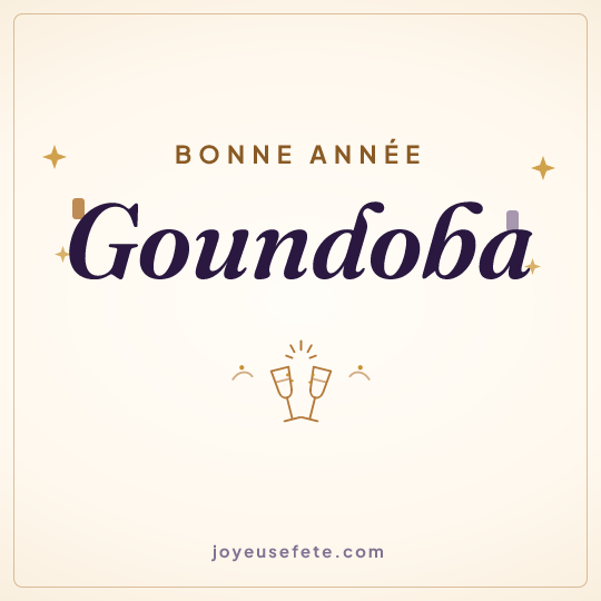 Image carrée « Bonne année Goundoba » pour WhatsApp