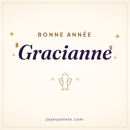 Image carrée « Bonne année Gracianne » pour WhatsApp