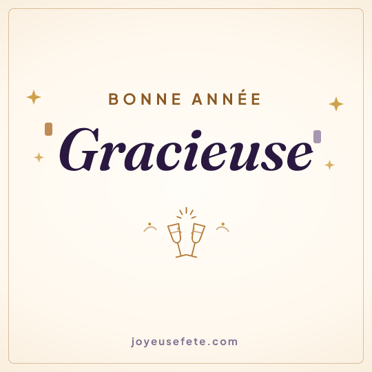 Image carrée « Bonne année Gracieuse » pour WhatsApp