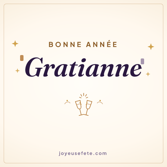 Image carrée « Bonne année Gratianne » pour WhatsApp