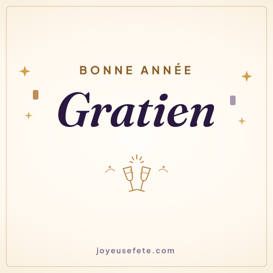 Image carrée « Bonne année Gratien » pour WhatsApp