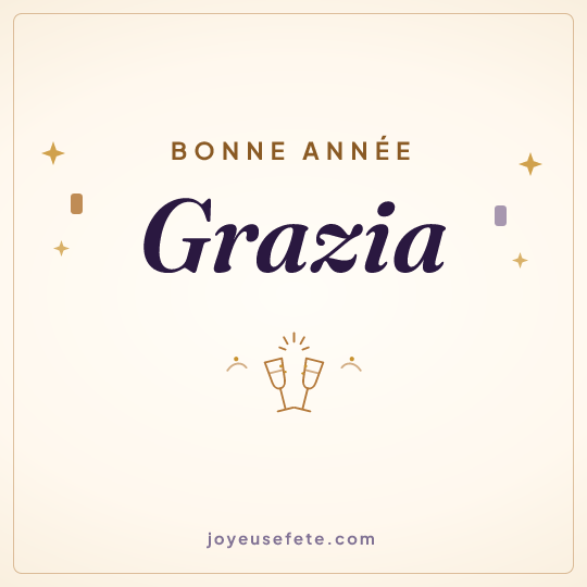 Image carrée « Bonne année Grazia » pour WhatsApp