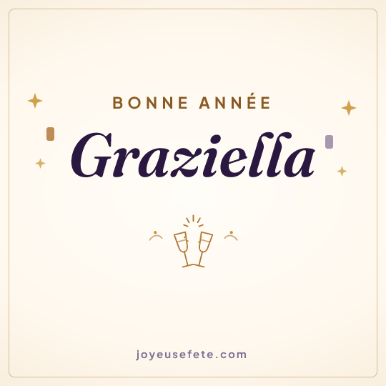 Image carrée « Bonne année Graziella » pour WhatsApp