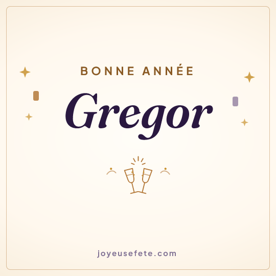 Image carrée « Bonne année Gregor » pour WhatsApp