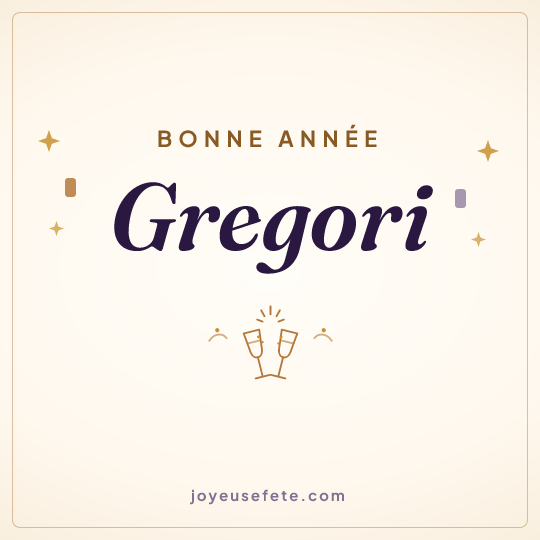 Image carrée « Bonne année Gregori » pour WhatsApp