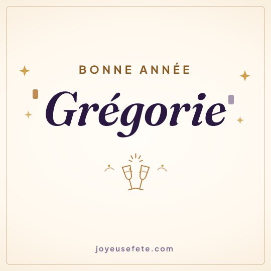 Image carrée « Bonne année Grégorie » pour WhatsApp