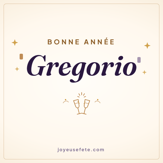 Image carrée « Bonne année Gregorio » pour WhatsApp