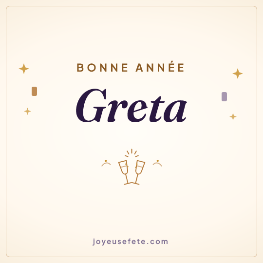 Image carrée « Bonne année Greta » pour WhatsApp