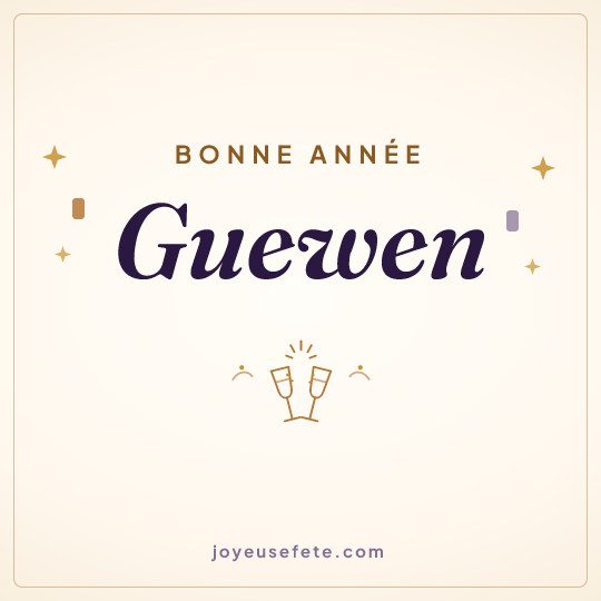Image carrée « Bonne année Guewen » pour WhatsApp