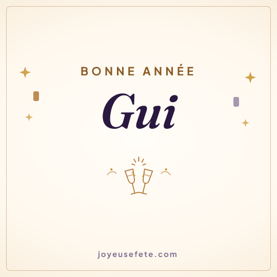 Image carrée « Bonne année Gui » pour WhatsApp