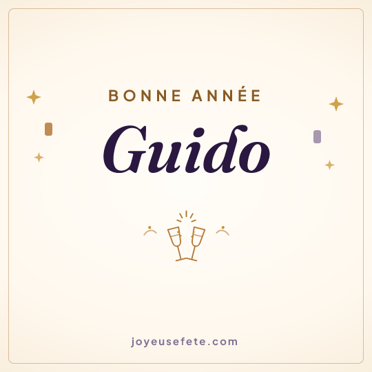 Image carrée « Bonne année Guido » pour WhatsApp