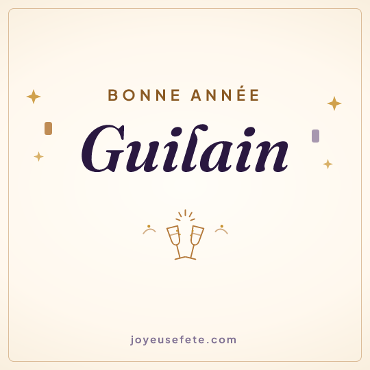 Image carrée « Bonne année Guilain » pour WhatsApp