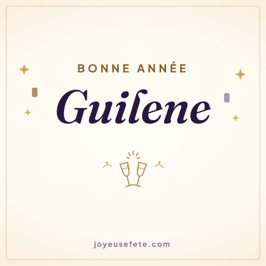 Image carrée « Bonne année Guilene » pour WhatsApp