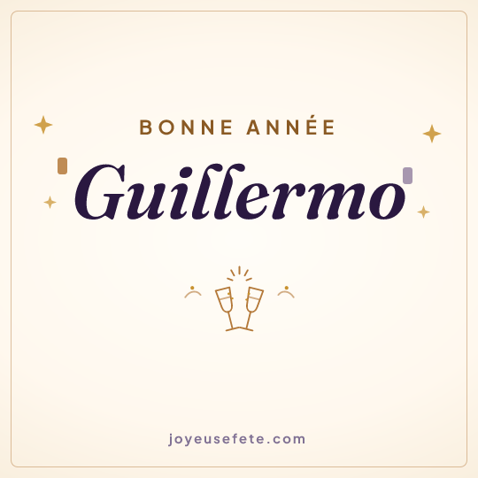 Image carrée « Bonne année Guillermo » pour WhatsApp
