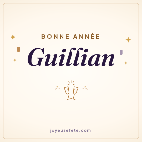 Image carrée « Bonne année Guillian » pour WhatsApp