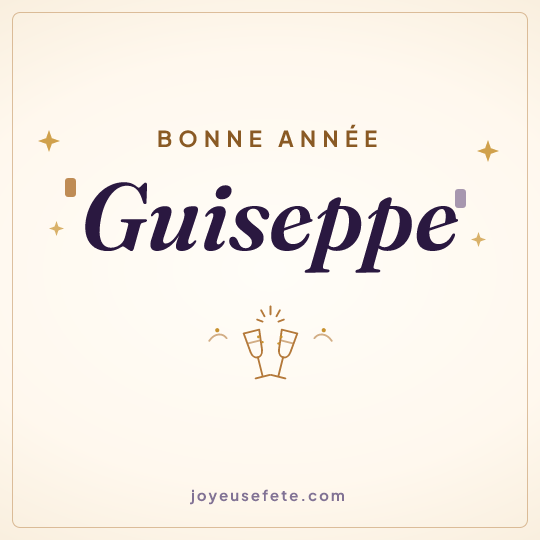 Image carrée « Bonne année Guiseppe » pour WhatsApp