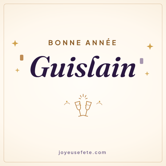 Image carrée « Bonne année Guislain » pour WhatsApp