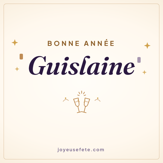 Image carrée « Bonne année Guislaine » pour WhatsApp