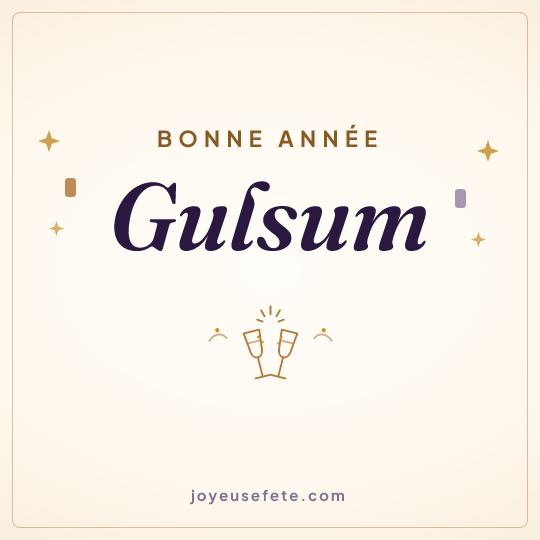 Image carrée « Bonne année Gulsum » pour WhatsApp