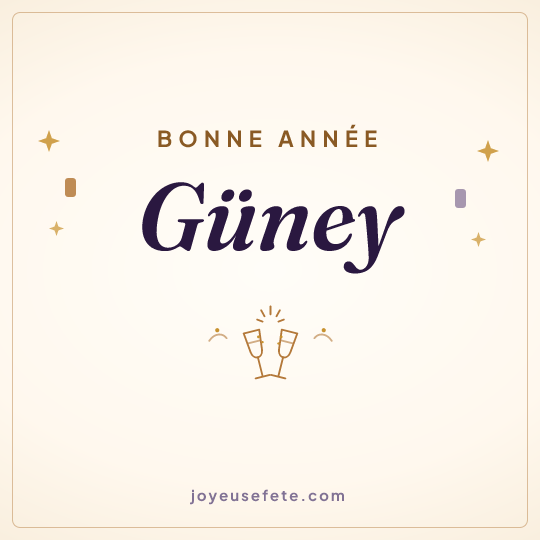 Image carrée « Bonne année Güney » pour WhatsApp