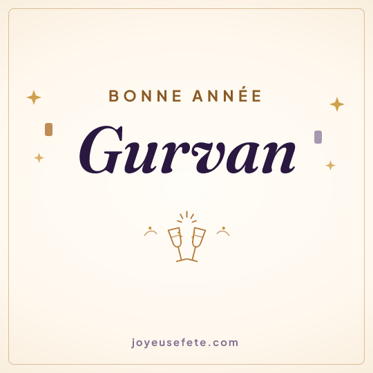 Image carrée « Bonne année Gurvan » pour WhatsApp
