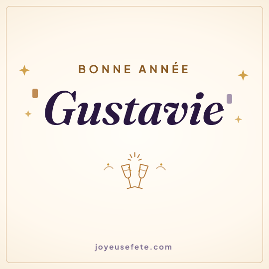 Image carrée « Bonne année Gustavie » pour WhatsApp