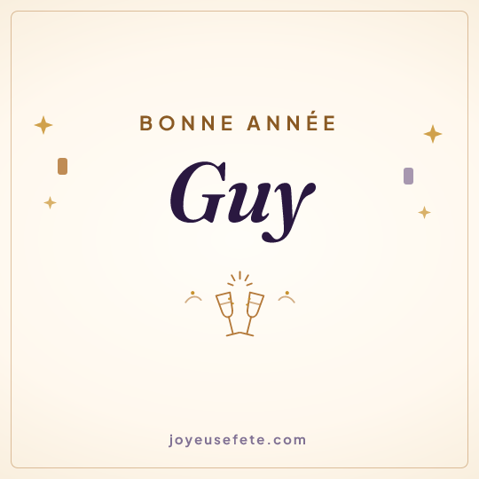 Image carrée « Bonne année Guy » pour WhatsApp