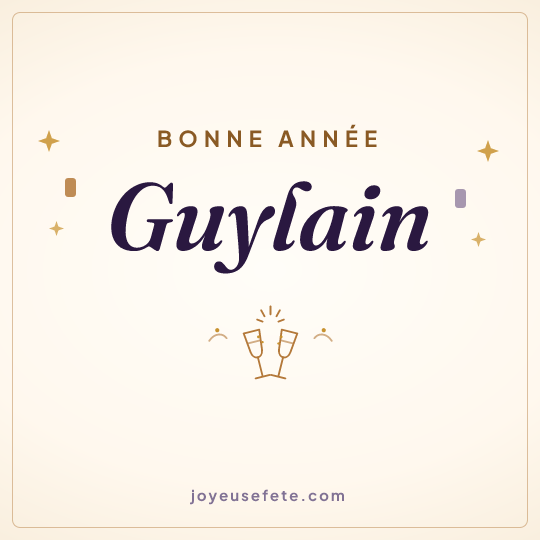 Image carrée « Bonne année Guylain » pour WhatsApp