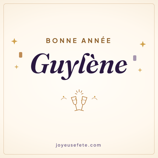Image carrée « Bonne année Guylène » pour WhatsApp