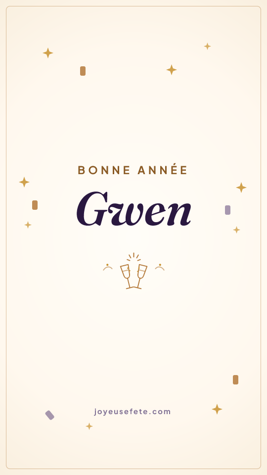 Image « Bonne année Gwen » au format story