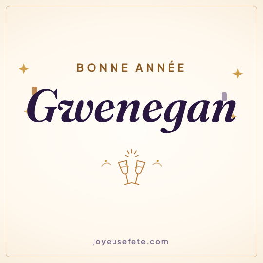 Image carrée « Bonne année Gwenegan » pour WhatsApp