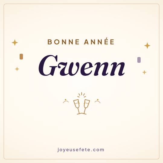 Image carrée « Bonne année Gwenn » pour WhatsApp