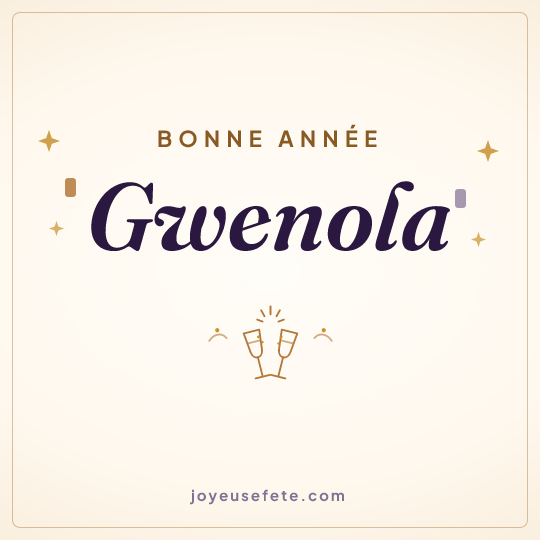 Image carrée « Bonne année Gwenola » pour WhatsApp