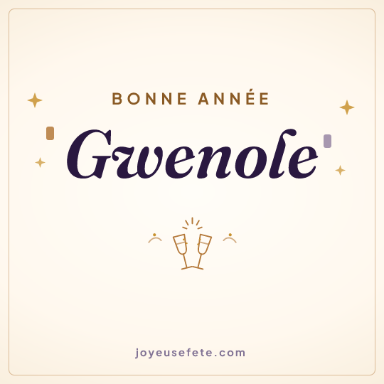 Image carrée « Bonne année Gwenole » pour WhatsApp
