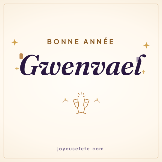 Image carrée « Bonne année Gwenvael » pour WhatsApp