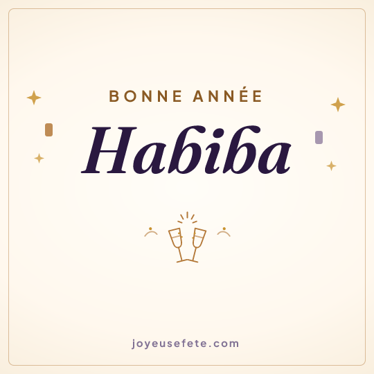 Image carrée « Bonne année Habiba » pour WhatsApp