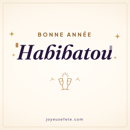 Image carrée « Bonne année Habibatou » pour WhatsApp