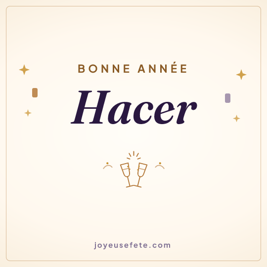 Image carrée « Bonne année Hacer » pour WhatsApp