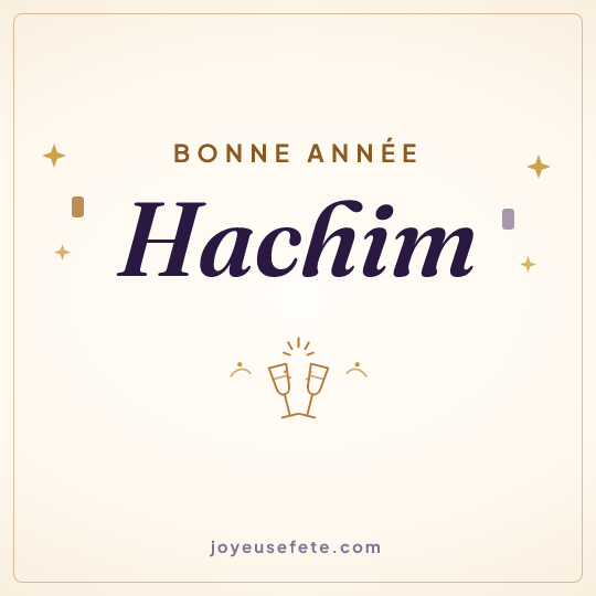 Image carrée « Bonne année Hachim » pour WhatsApp