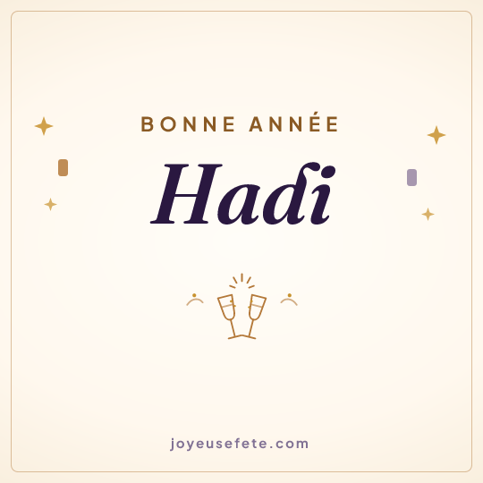 Image carrée « Bonne année Hadi » pour WhatsApp
