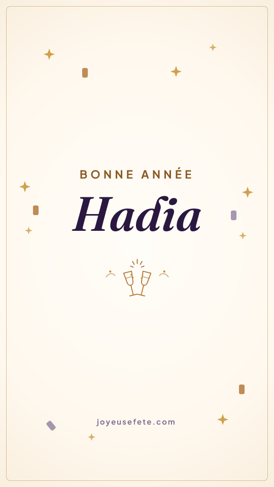 Image « Bonne année Hadia » au format story