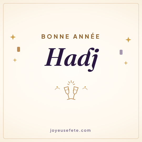 Image carrée « Bonne année Hadj » pour WhatsApp