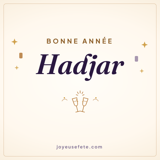 Image carrée « Bonne année Hadjar » pour WhatsApp