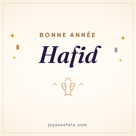Image carrée « Bonne année Hafid » pour WhatsApp