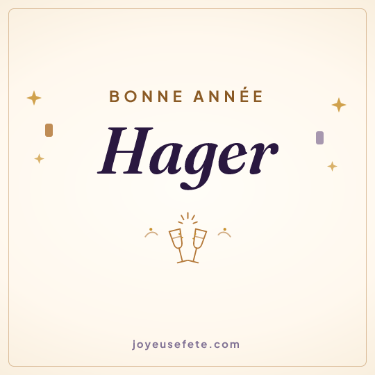 Image carrée « Bonne année Hager » pour WhatsApp