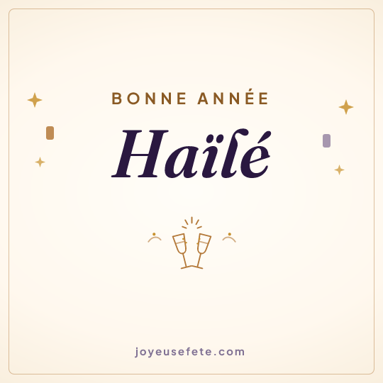 Image carrée « Bonne année Haïlé » pour WhatsApp