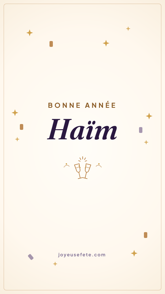 Image « Bonne année Haïm » au format story